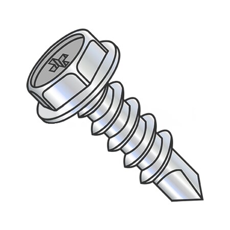 Usa Industrials Self-Drilling Screw, 1/4"-14 x 1-1/2 in, Zinc Plated Steel Flange Hex Head External Hex Drive BULK-SCRW-11872
